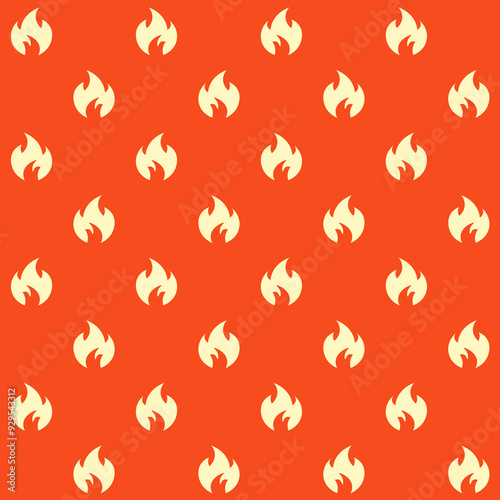 Fire And Flames Vector Seamless Pattern