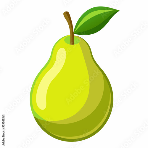 Pear cartoon isolated on white, pear vector illustration, pear vector art, pear silhouette, food icon, pears line art, eps
