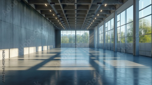 Wallpaper Mural A spacious, modern interior with large windows and polished floors, ideal for events. Torontodigital.ca