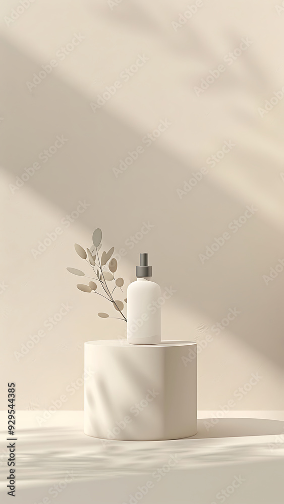 Minimalist Vase and Shadow in Sunlit White Room Minimalist Vase and Shadow in Sunlit White Room