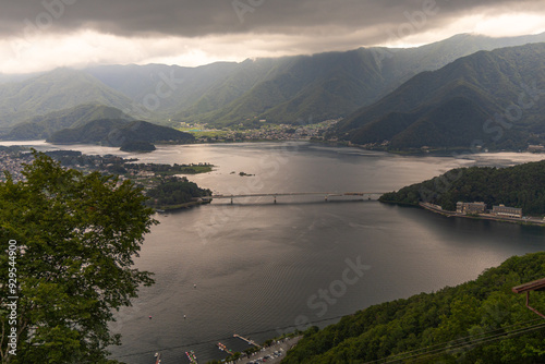 Lake Kawaguchi viewpoint from Mt. Fuji Panoramic Ropeway, Fujikawaguchiko, Minamitsuru District, Yamanashi, Japan