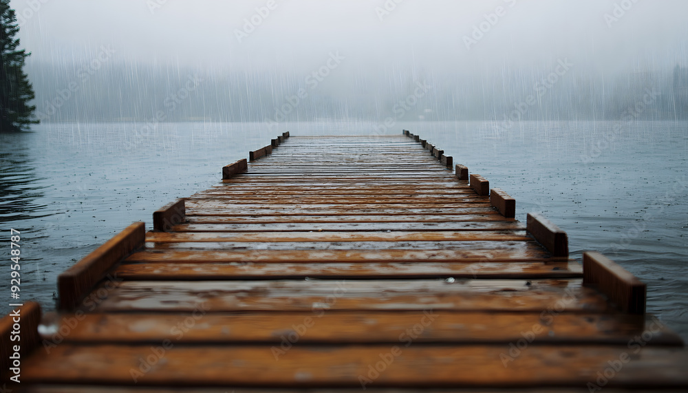 Fototapeta premium rainy day scene wallpaper