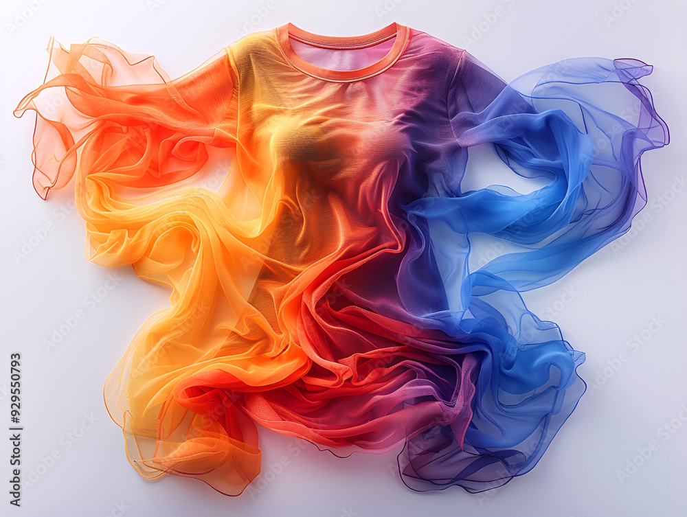 A vibrant, colorful dress displayed against a clean white background, showcasing its intricate patterns and hues. A vibrant, colorful dress displayed against a clean white background, showcasing its intricate patterns and hues.