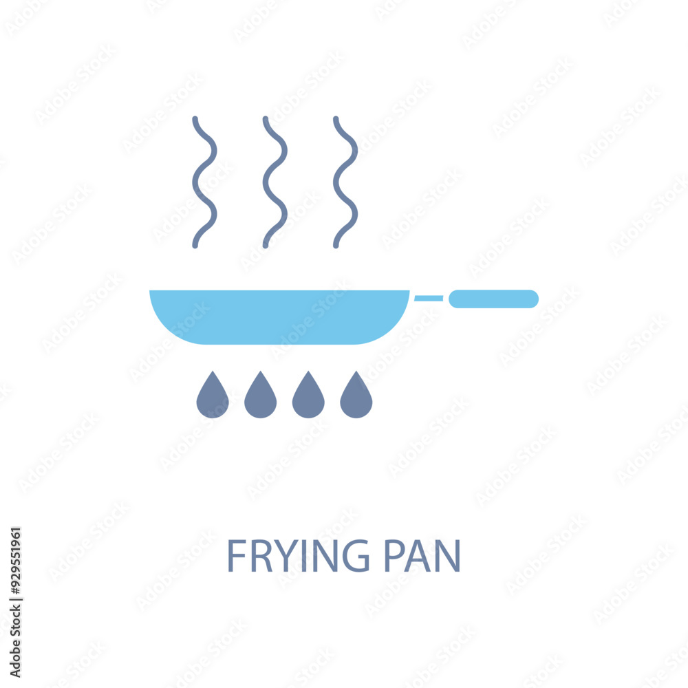 Fototapeta premium frying pan concept line icon. Simple element illustration. frying pan concept outline symbol design.