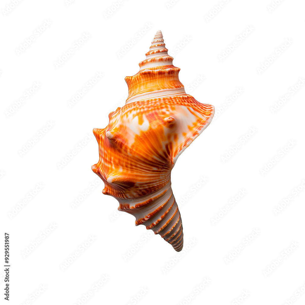 Obraz premium Orange and White Seashell Isolated