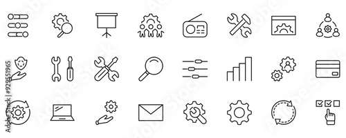 Vektor Line icon sheet control, install, and setting 