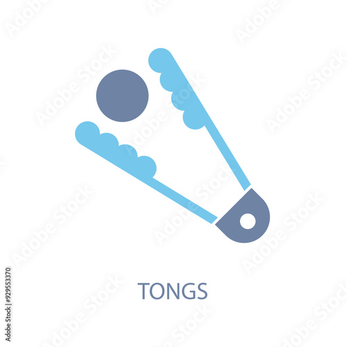 tongs concept line icon. Simple element illustration. tongs concept outline symbol design.