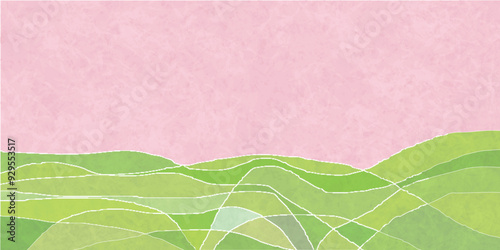 青　和柄　波　背景	