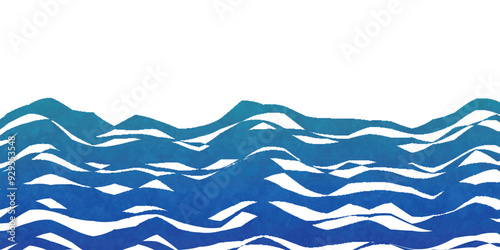 青　和柄　波　背景	