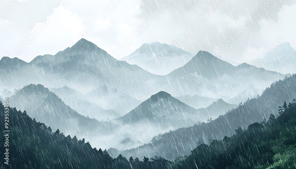 Obraz premium rainy day scene wallpaper