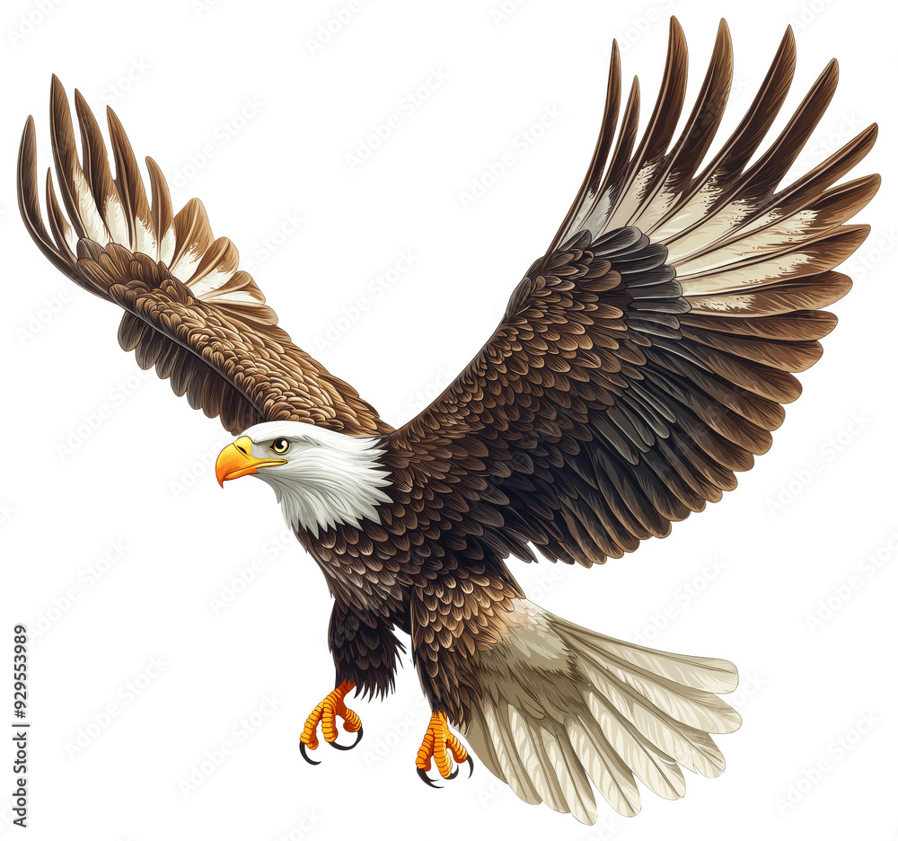 Obraz premium Eagle bird flying illustration