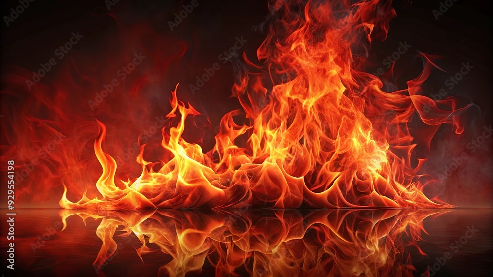 Obraz premium Dynamic red flame burning on background