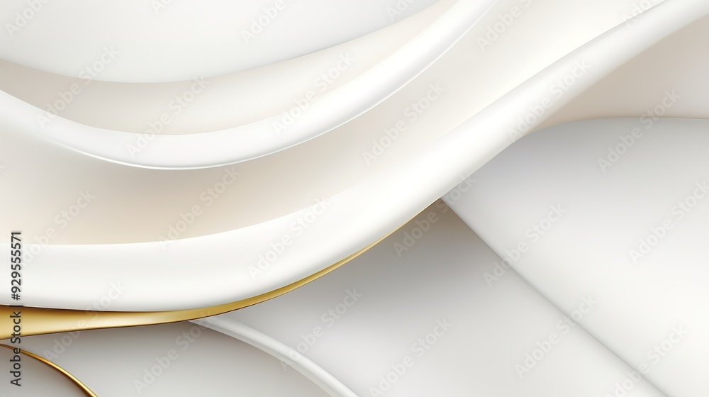 Abstract white and gold background with flowing lines. Abstract white and gold background with flowing lines.