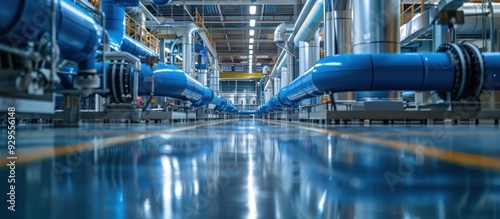 Industrial Pipeline System In A Modern Factory