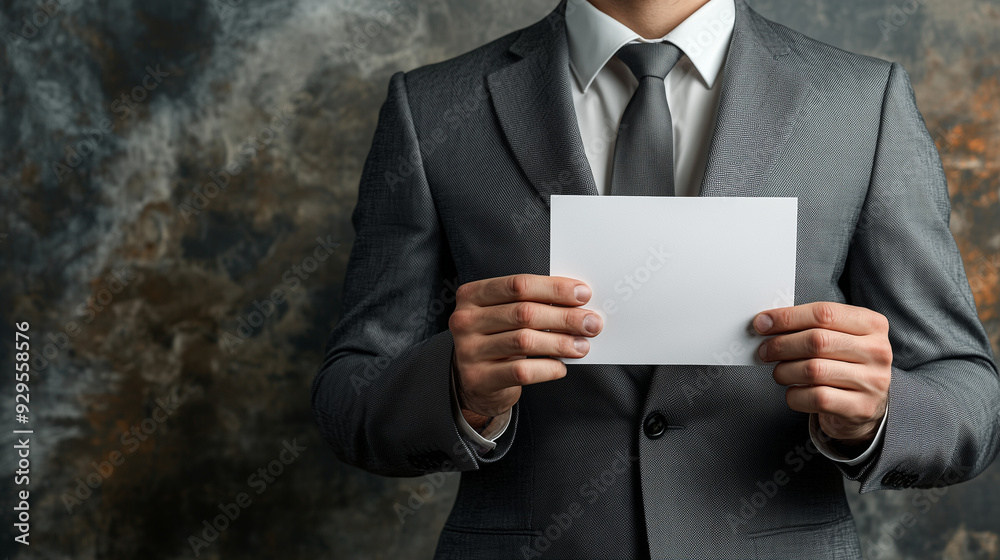 Businessman with white paper Businessman with white paper