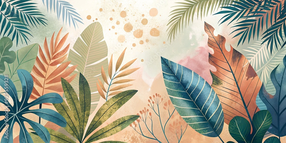 Fototapeta premium seamless background with leaves