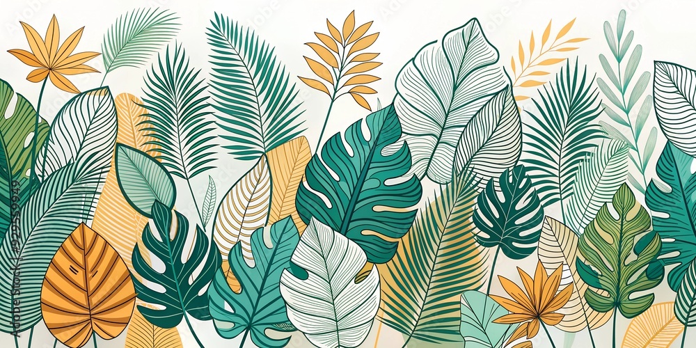 seamless background with leaves