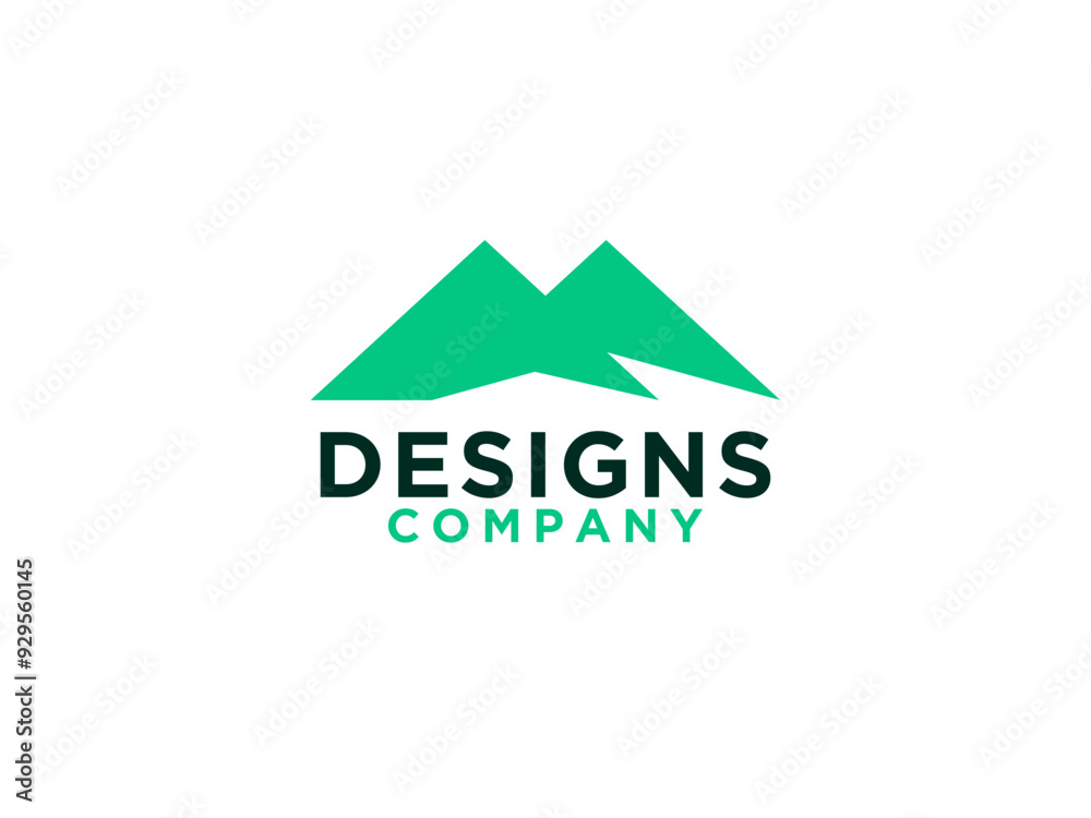 Abstract Mountain Logo. Geometric Triangle Rounded Shape Initial Letter M isolated on White Background. Usable for Business and Branding Logos. Abstract Mountain Logo. Geometric Triangle Rounded Shape Initial Letter M isolated on White Background. Usable for Business and Branding Logos.
