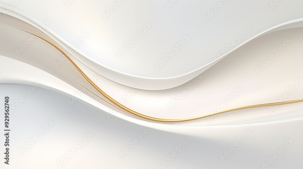 Abstract white and gold background with wavy lines. Abstract white and gold background with wavy lines.