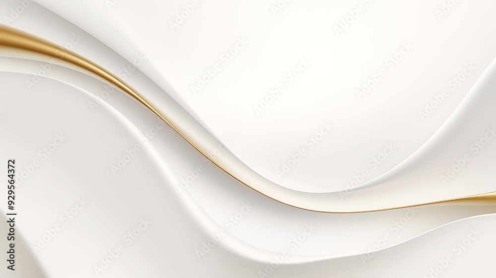 Abstract white and gold background with wavy lines. Abstract white and gold background with wavy lines.