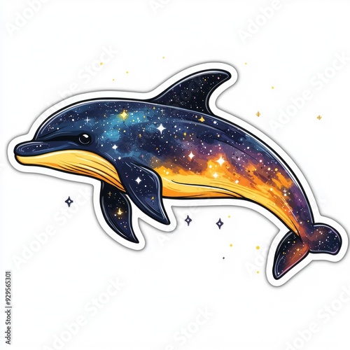 Galaxy Dolphin Illustration photo