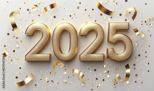 2025 Happy New Year Background Design. Greeting Card, Banner, Poster. Vector Illustration.