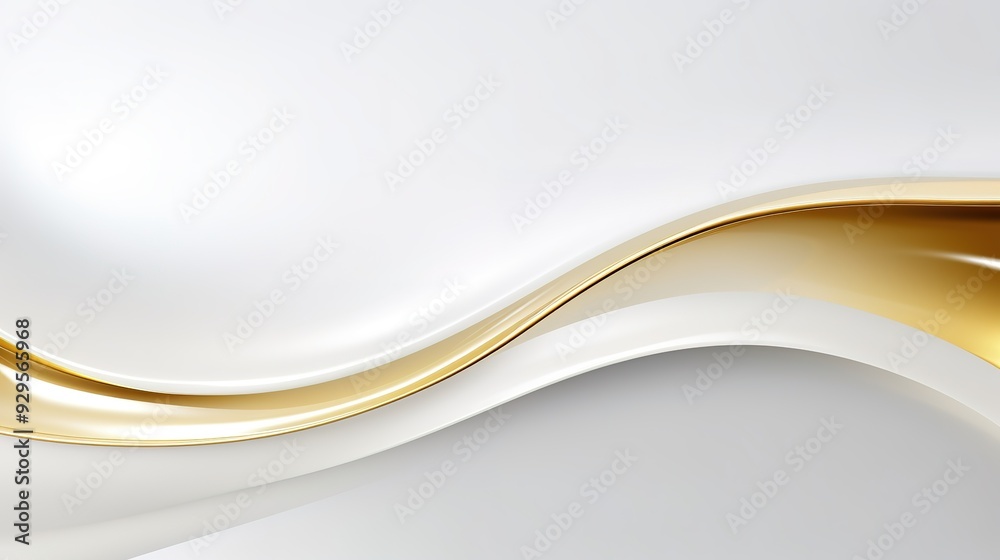 Abstract white and gold curved background. Abstract white and gold curved background.