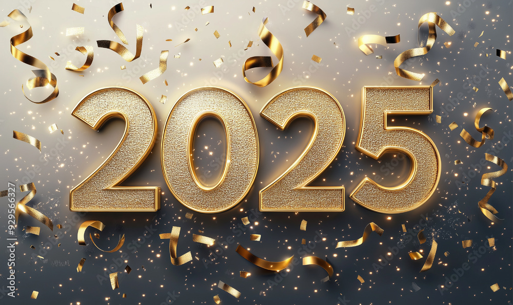 2025 Happy New Year Background Design. Greeting Card, Banner, Poster