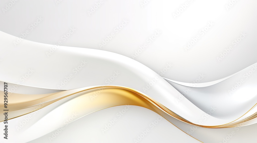 Abstract white and gold curved background. Abstract white and gold curved background.