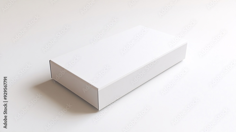A minimalist product package with a clean, modern design. The package is a simple, rectangular box made of matte white cardboard. The white label is seamlessly integrated into the design, with only a A minimalist product package with a clean, modern design. The package is a simple, rectangular box made of matte white cardboard. The white label is seamlessly integrated into the design, with only a
