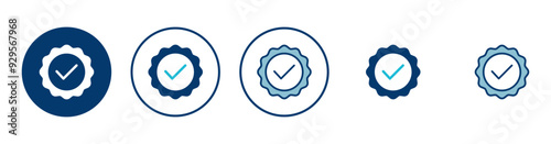 Approved icon vector isolated on white background. Certified Medal Icon vector. check mark