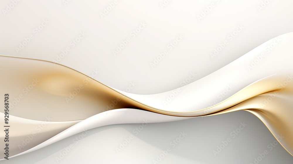 Abstract white and gold curved background. Abstract white and gold curved background.