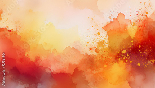 水彩　背景画像　水彩画　壁紙　背景　背景素材　テクスチャ　ブラシ　ペイント　スパッタリング　オレンジ