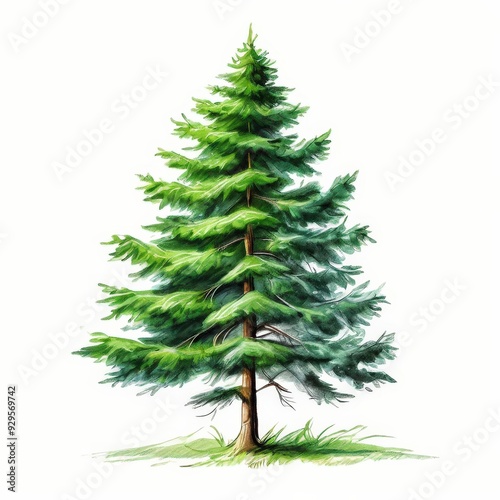 the AI Image Generator, a Fir tree isolated