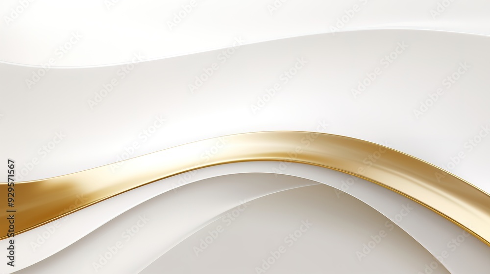 Abstract white and gold curved lines background. Abstract white and gold curved lines background.