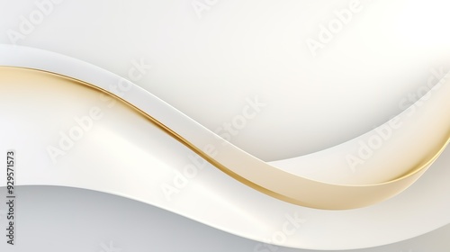 Abstract white and gold curved lines background.