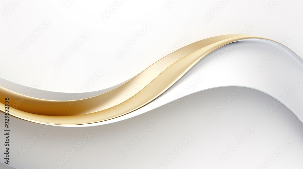 Abstract white and gold curved lines, minimalist design. Abstract white and gold curved lines, minimalist design.