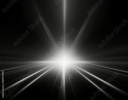 white light lens flare effect in black background