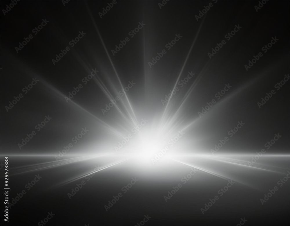 white light lens flare effect in black background