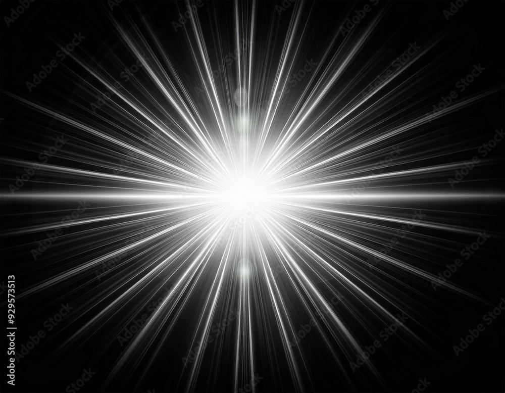 Fototapeta premium white light lens flare effect in black background