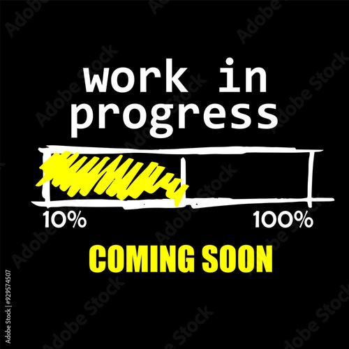 Work in progress, coming soon, illustration doodle