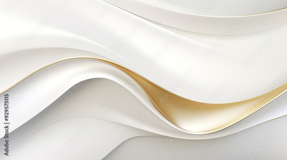 Abstract white and gold flowing design. Abstract white and gold flowing design.