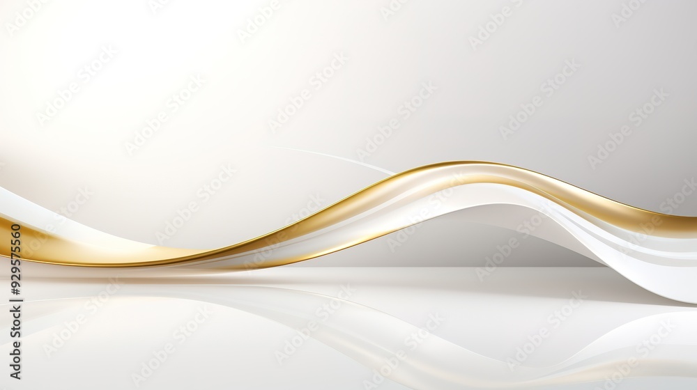 Abstract white and gold flowing wave background. Abstract white and gold flowing wave background.