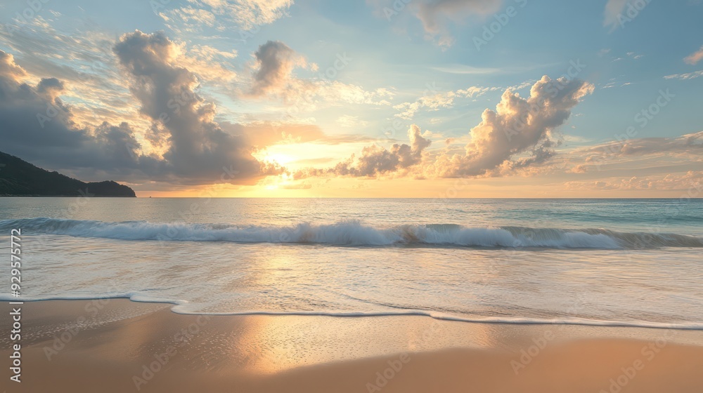 Obraz premium Phuket beach with soft sunlight