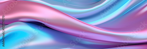 Wallpaper Mural Abstract 3D rendering of a holographic silk wave with a vibrant pink and blue gradient. Torontodigital.ca