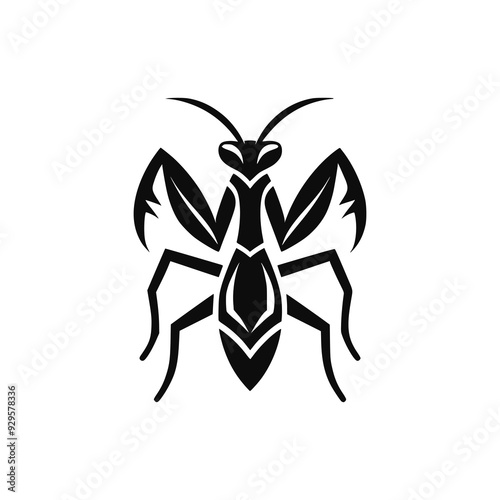black mantis animal logo vector illustration template design