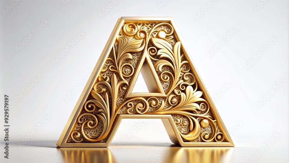 A stylized golden letter A stylized golden letter