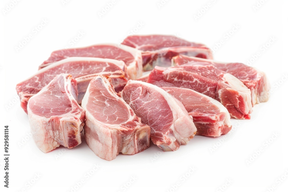 Fresh Lamb Chops on White Background. Fresh Lamb Chops on White Background.
