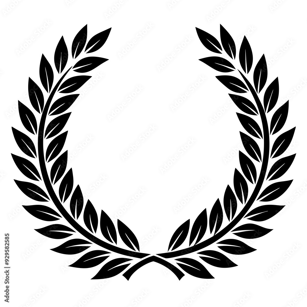 Obraz premium Wreaths and branches with leaves. laurel wreaths and branches collection. Laurels wreaths, swirls, twigs and flower ornaments.