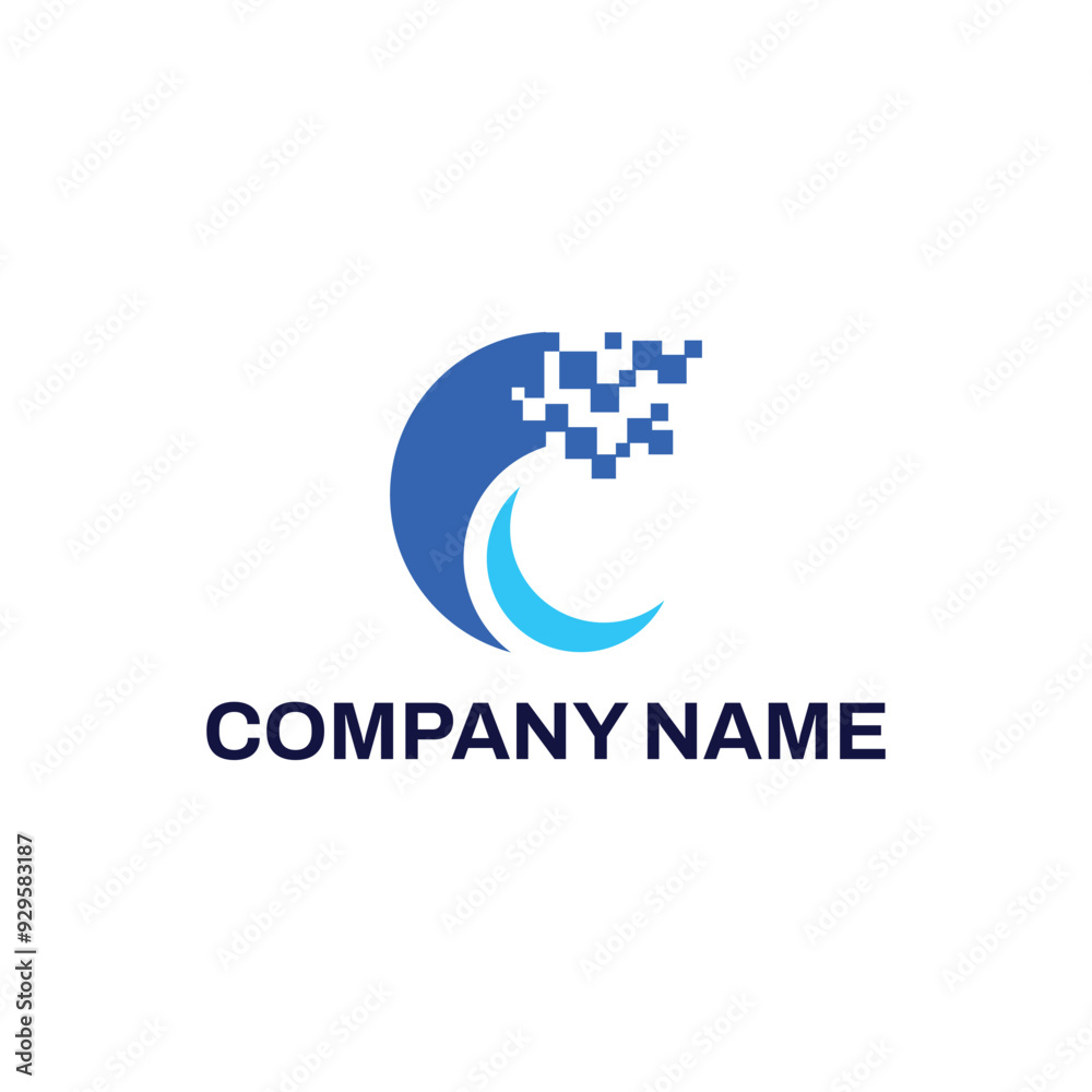 Pixel or Digital Wave Logo Pixel or Digital Wave Logo